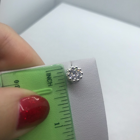 Silver Crown CZ Stud Earrings - Picture 5 of 5